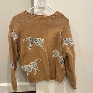 Leopard Print Brown Sweater